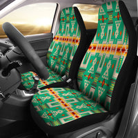 Light Green Tribe Design Native American Car Seat Covers LT10 - Wonder Print Shop