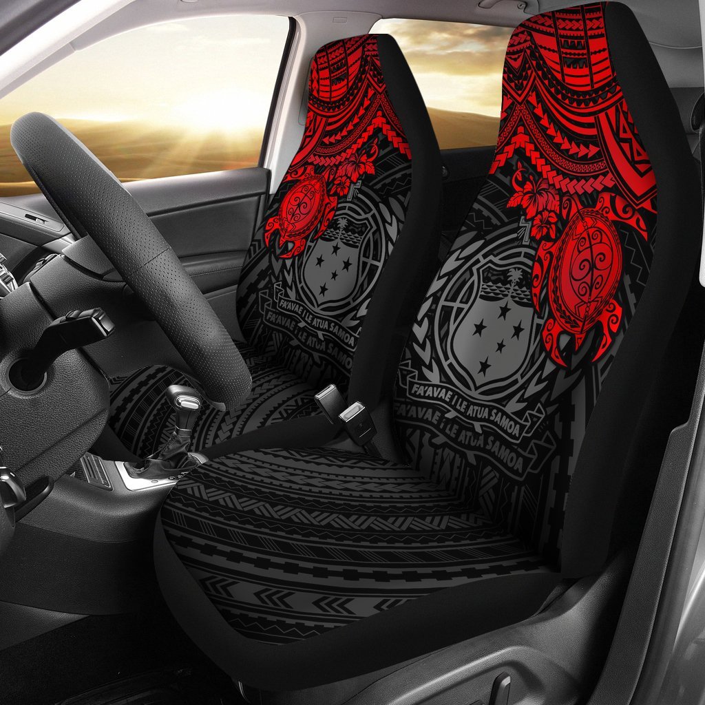 samoa-car-seat-covers-samoa-coat-of-arms-red-turtle-hibiscus