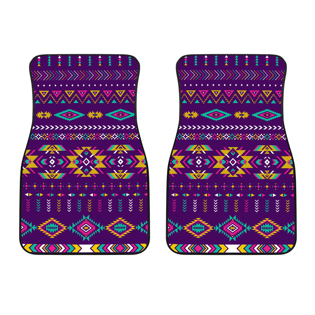Native American Light Purple Pattern Front Car Mats Set Of 2 LT10 - Wonder Print Shop