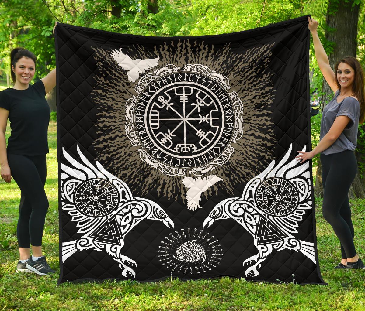 Viking Premium Quilt Raven, Valknut and Vegvisir RLT12 - Wonder Print Shop