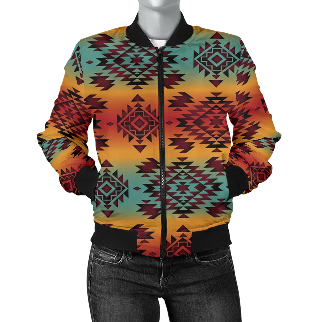 Blue Orange Women's Bomber Jacket LT10 - Wonder Print Shop