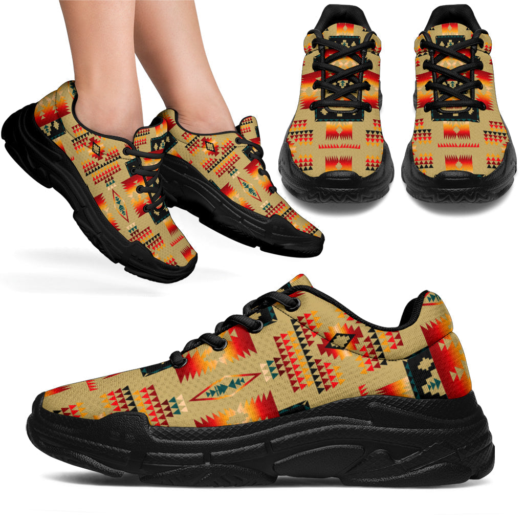 native-american-light-brown-pattern-chunky-sneakers