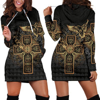 Viking Hoodie Dress Odin's Celtic Raven Tattoo RLT12 - Wonder Print Shop