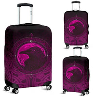 Viking Luggage Cover, Ethnic Odin Raven Pink RLT12 - Wonder Print Shop