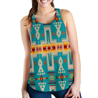 Turquoise Tribe Design Native American Women Racerback Tank LT10 - Wonder Print Shop