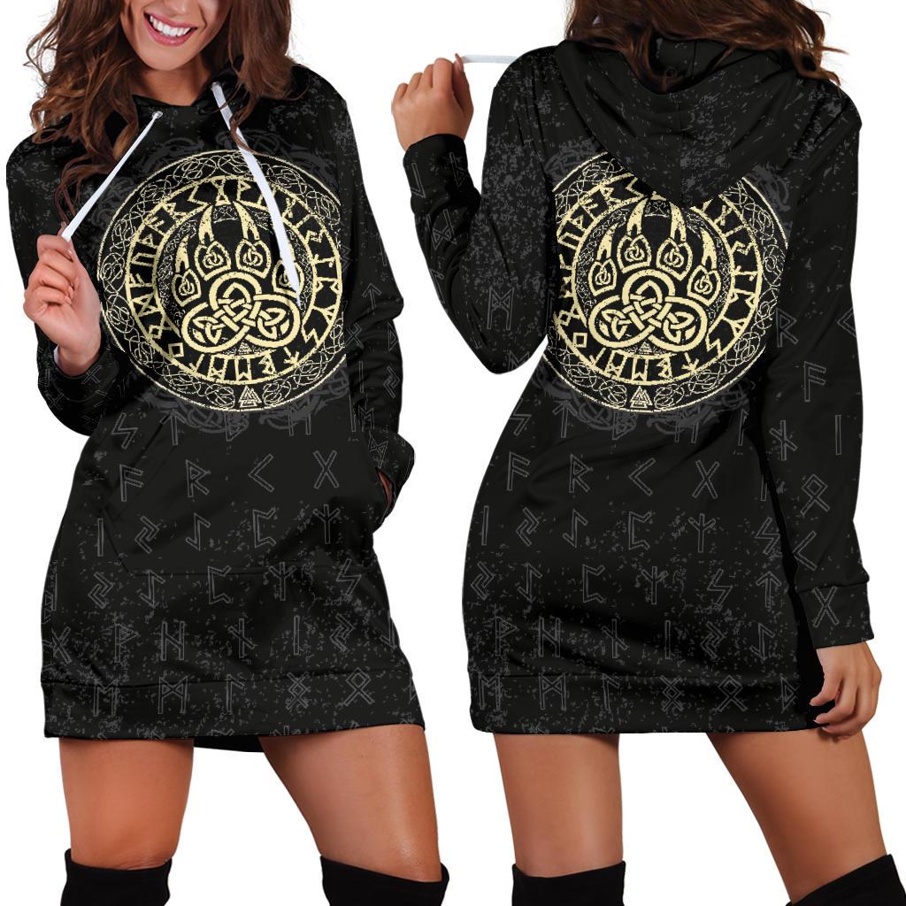Viking Hoodie Dress Wolf RLT12 - Wonder Print Shop