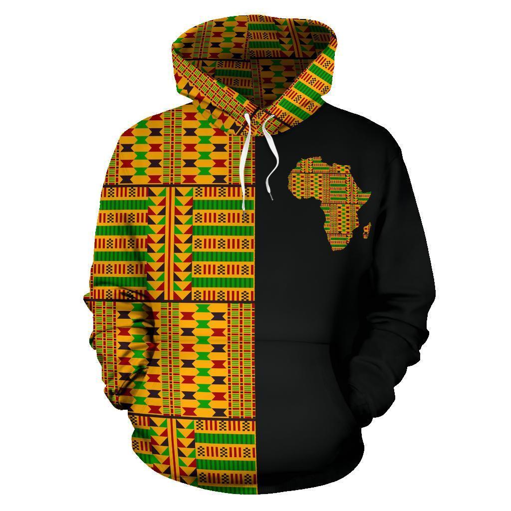 African Hoodie Kente Cloth Weaver Combined The Half - Wonder Print Shop