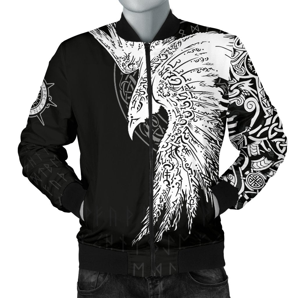 Viking Men's Bomber Jacket Mystical Raven Tattoo Special RLT12 - Wonder Print Shop
