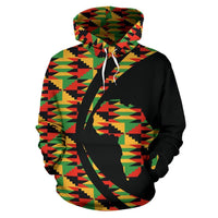 African Hoodie Kente Cloth Ghana Special Pullover Circle Style - Wonder Print Shop