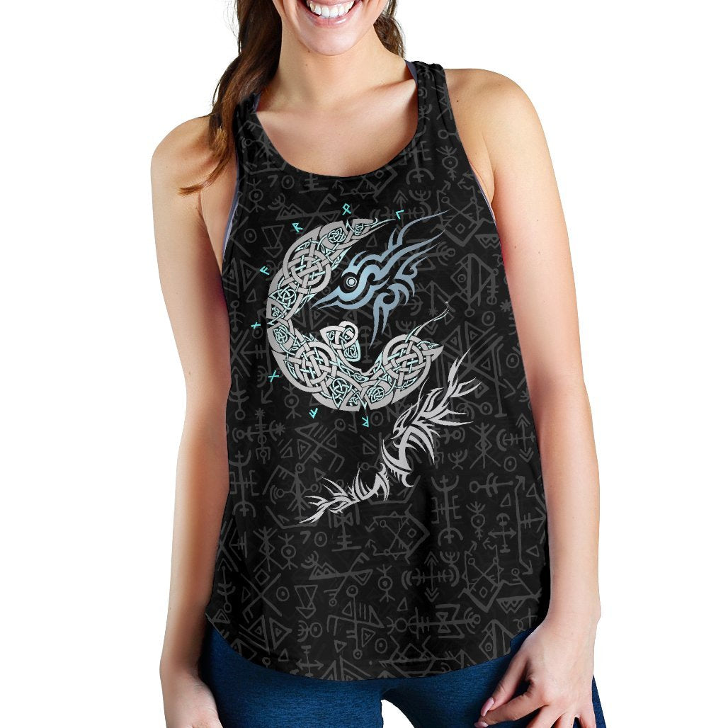 Viking Fenrir Wolf Women's Racerback Tank RLT12 - Wonder Print Shop