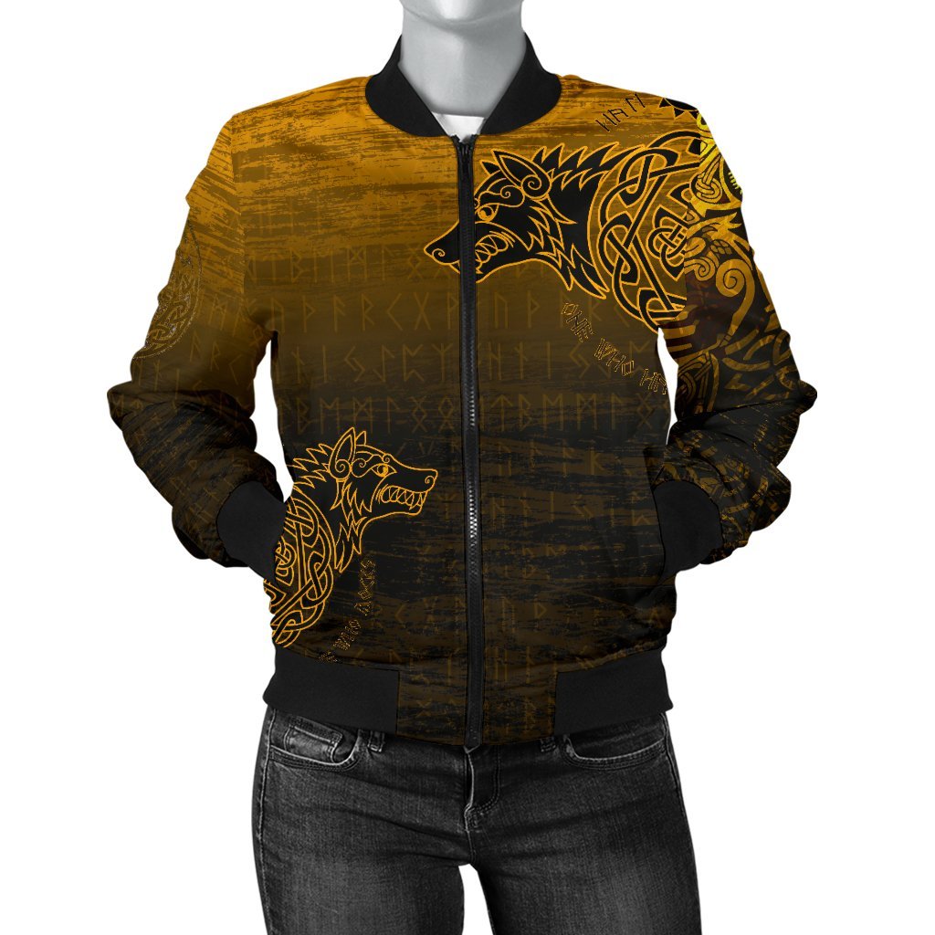 Viking Women's Bomber Jacket, Skoll and Hati RLT12 - Wonder Print Shop