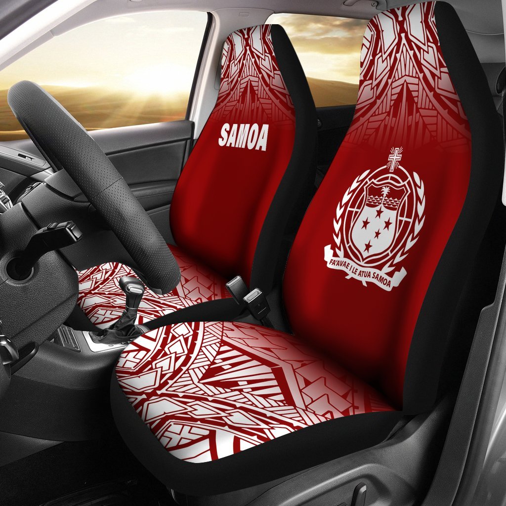 samoa-car-seat-covers-samoa-coat-of-arms-polynesian-tattoo-fog-red