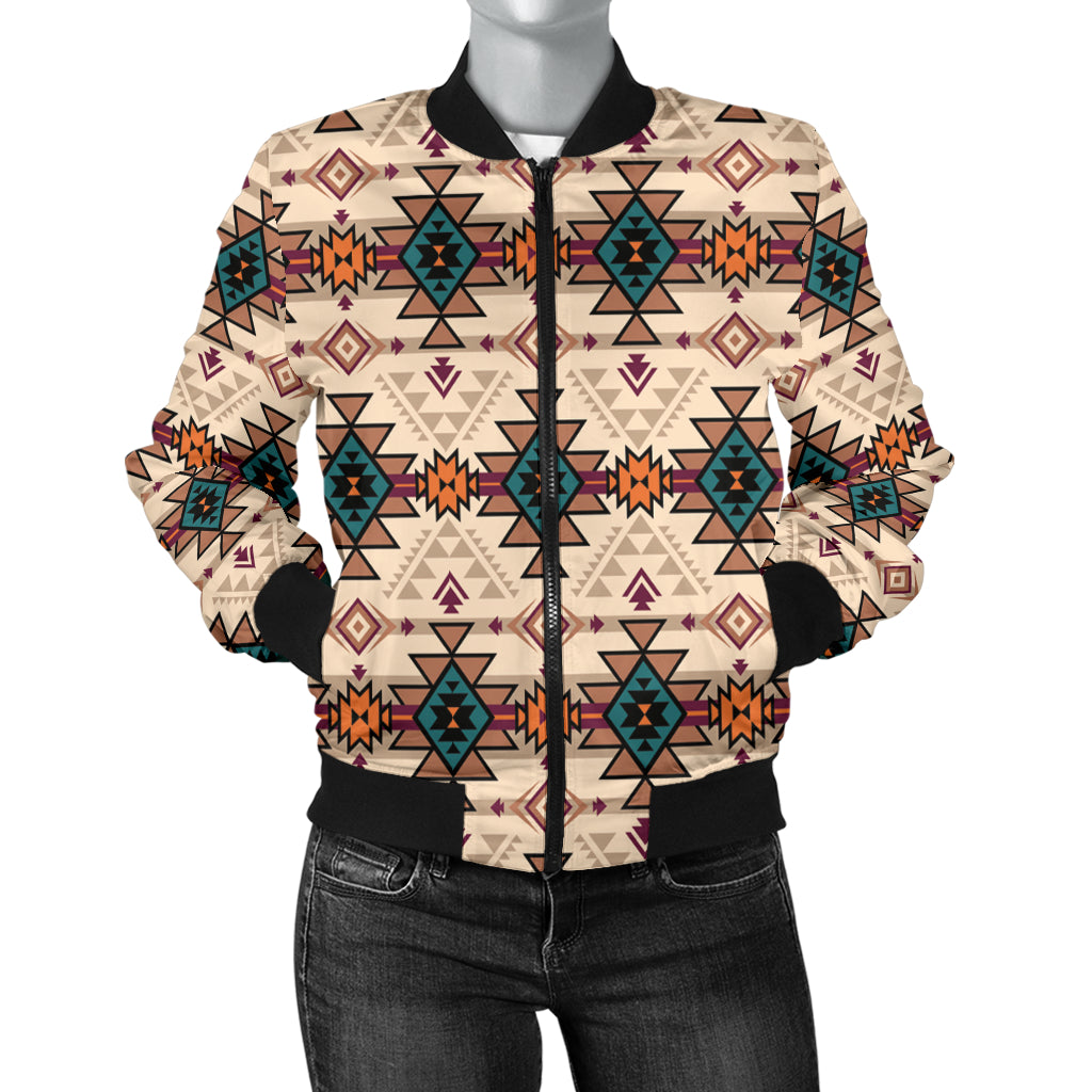 Retro Color Tribal Women's Bomber Jacket LT10 - Wonder Print Shop
