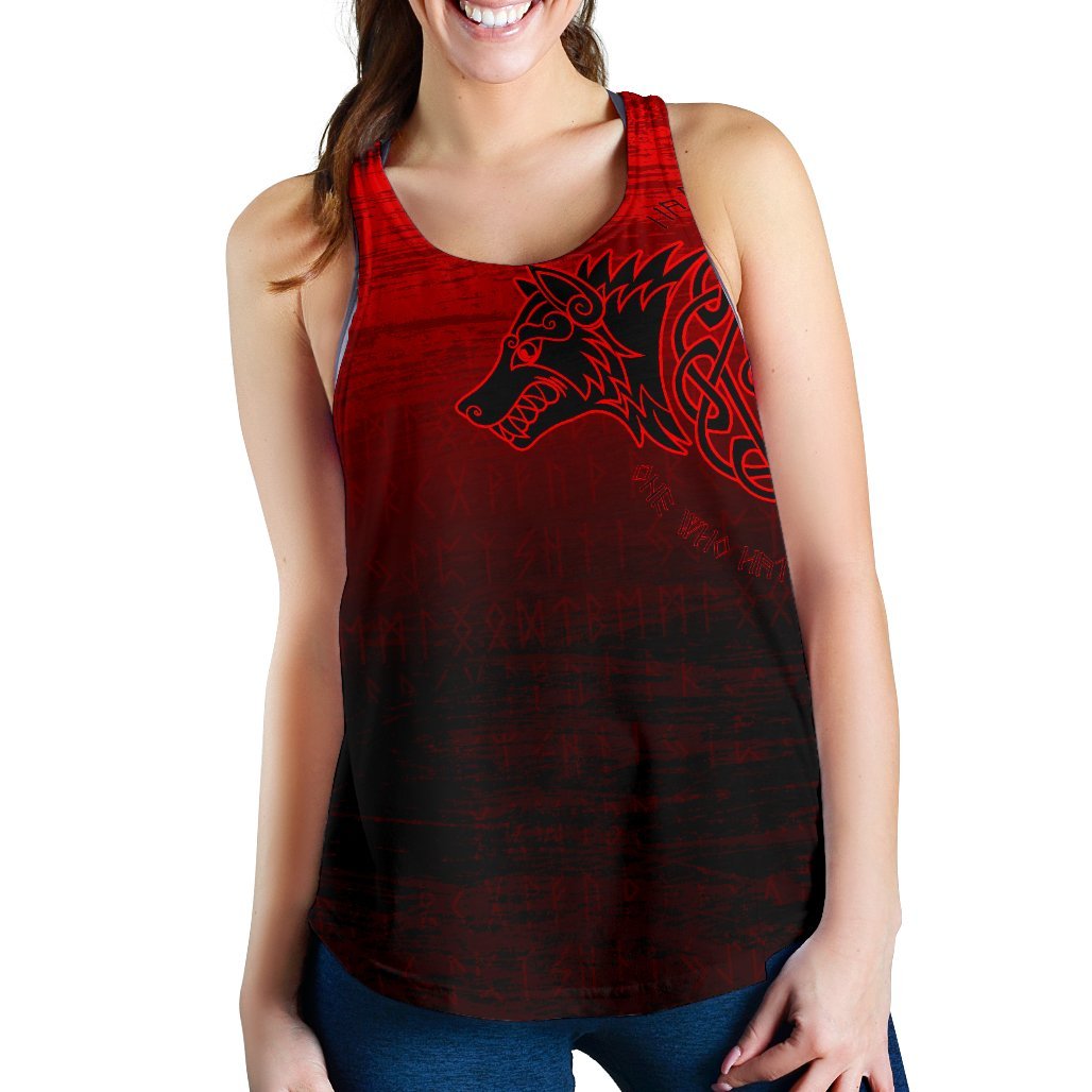 Viking Women's Racerback Tank, Skoll and Hati RLT12 - Wonder Print Shop