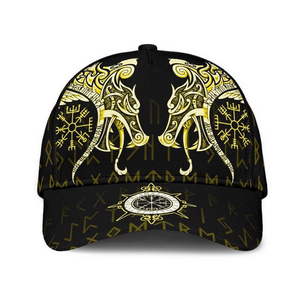 viking-classic-cap-fenrir-raven-and-vegvisir-tattoo-yellow