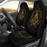 African Car Seat Covers - Freemason Black Car Seat Covers - Wonder Print Shop