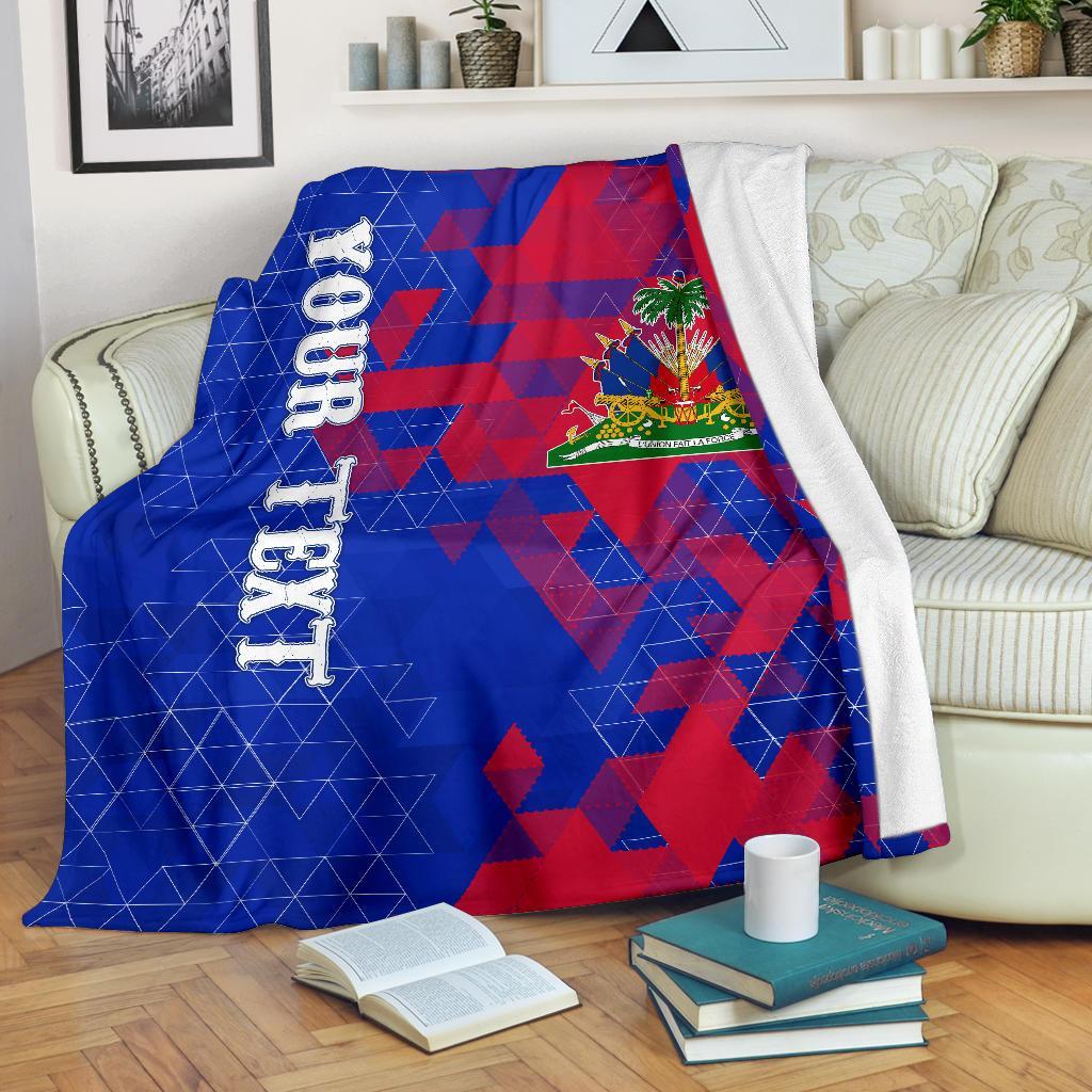 haiti-personalised-premium-blanket-national-flag-polygon-style