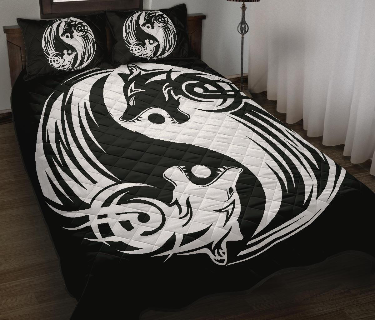Viking Quilt Bed Set - Ying Yang Wolf RLT12 - Wonder Print Shop