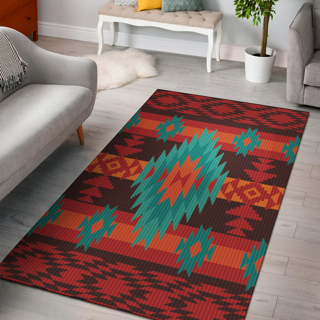 Red Geometric Pattern Area Rug LT10 - Wonder Print Shop