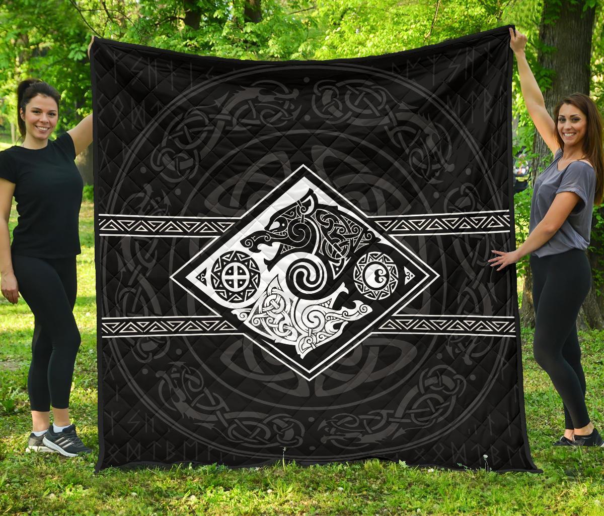 Vikings Premium Quilt The Wolves, Skoll and Hati RLT12 - Wonder Print Shop
