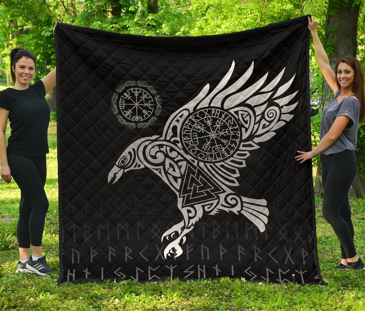 Viking Quilt The Raven Of Odin Tattoo RLT12 - Wonder Print Shop