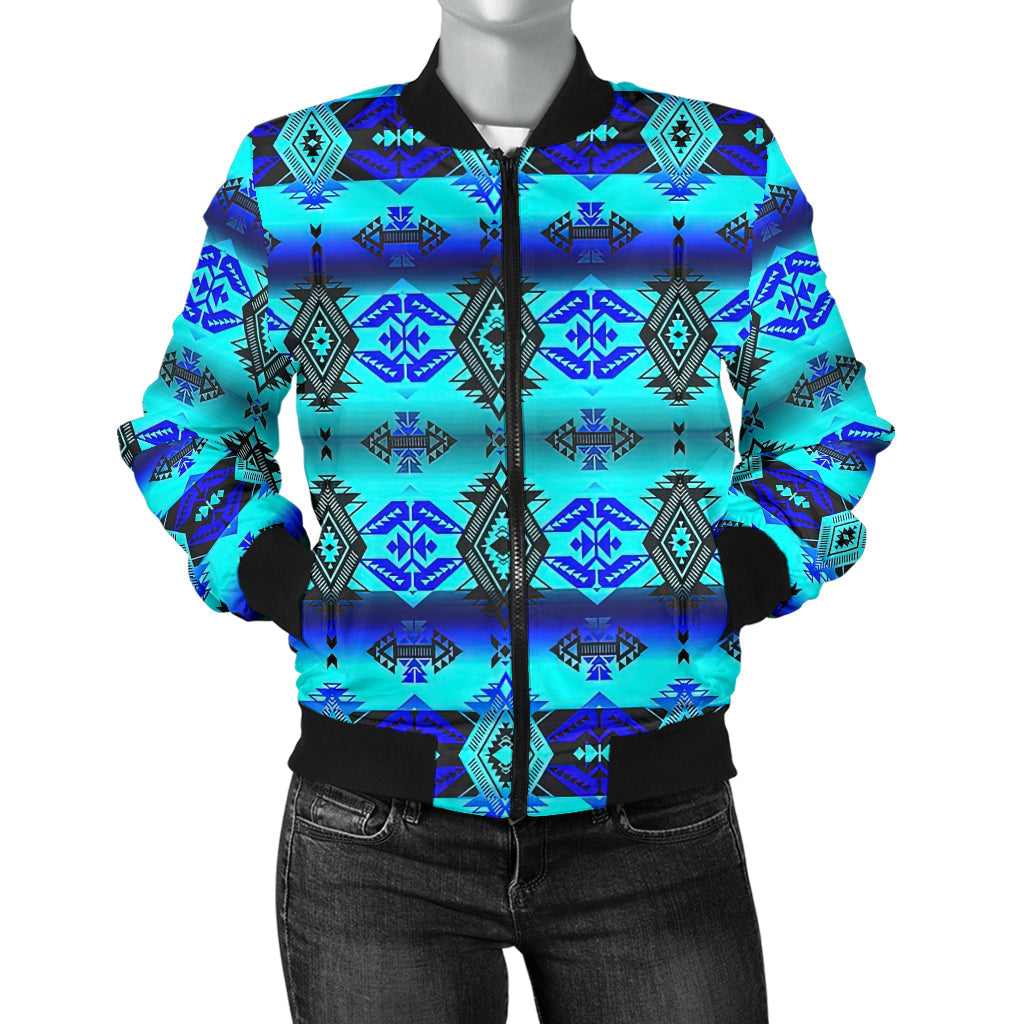 Sovereign Nation Midnight Flat Women's Bomber Jacket LT10 - Wonder Print Shop