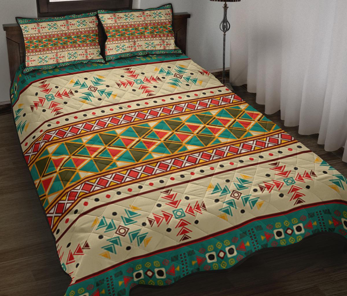 Native Border Pattern Native American Quilt Bed Set LT10 - Wonder Print Shop