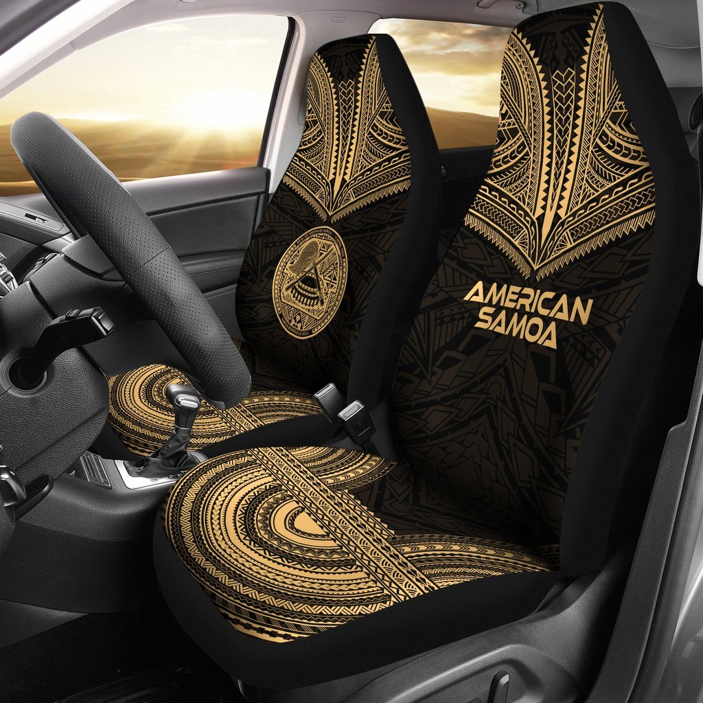 american-samoa-car-seat-cover-american-samoa-seal-polynesian-chief-tattoo-gold-version