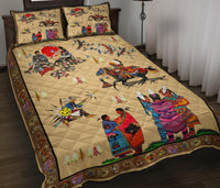 Warrior Riding Horse Native American Quilt Bed Set LT10 - Wonder Print Shop
