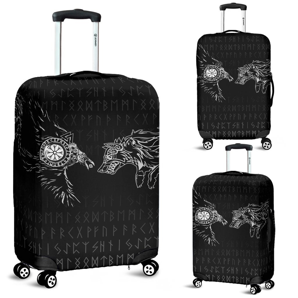 Viking Luggage Covers - Raven and Wolf Special Tattoo RLT12 - Wonder Print Shop