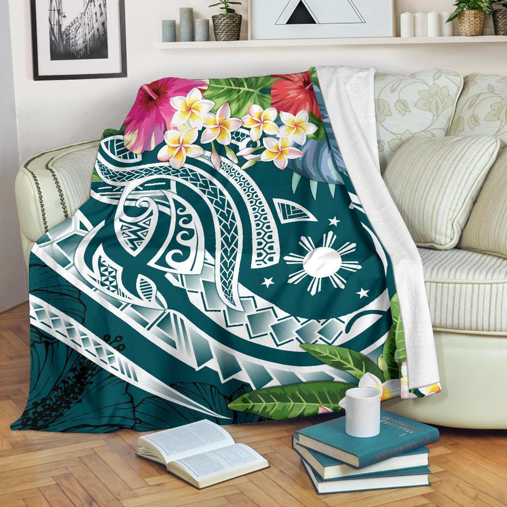 the-philippines-premium-blanket-summer-plumeria-turquoise