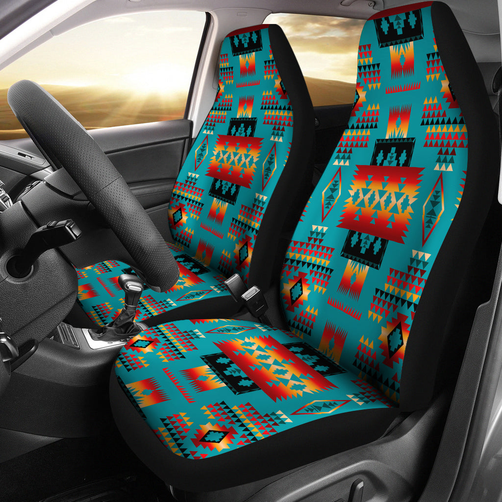 Blue Native Tribes Pattern Native American Car Seat Covers LT10 - Wonder Print Shop