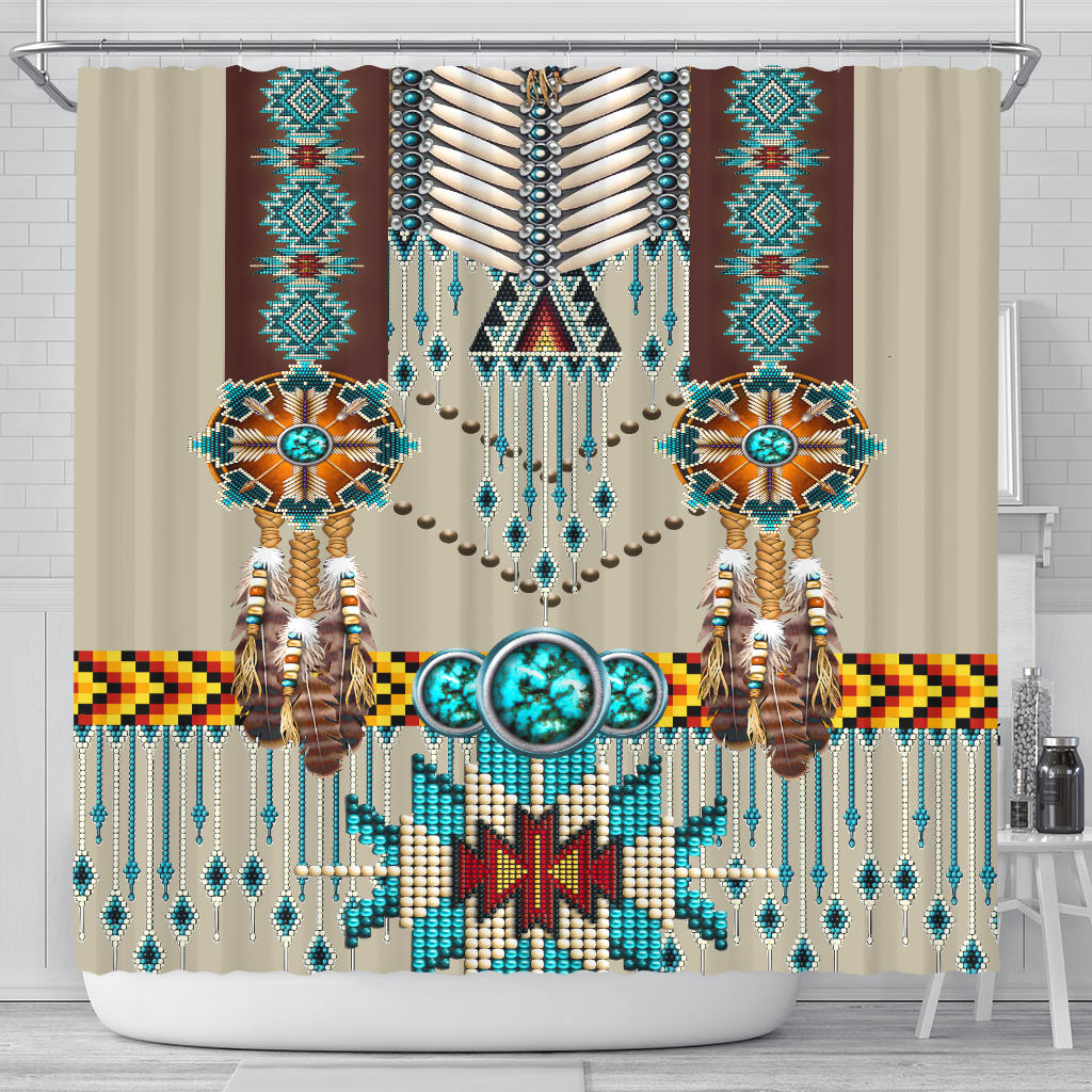 turquoise-blue-pattern-breastplate-native-american-shower-curtain-gb-nat00069-scur01