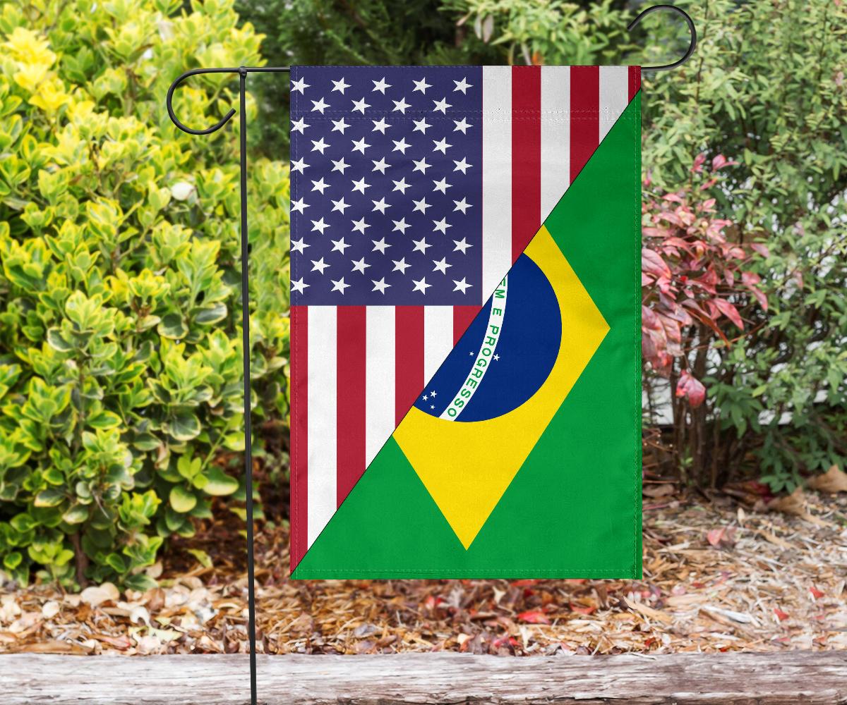 US Flag with Brazil Flag - Wonder Print Shop