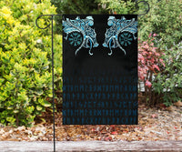 Viking Flag, Fenrir Raven and Vegvisir Tattoo Cyan RLT12 - Wonder Print Shop