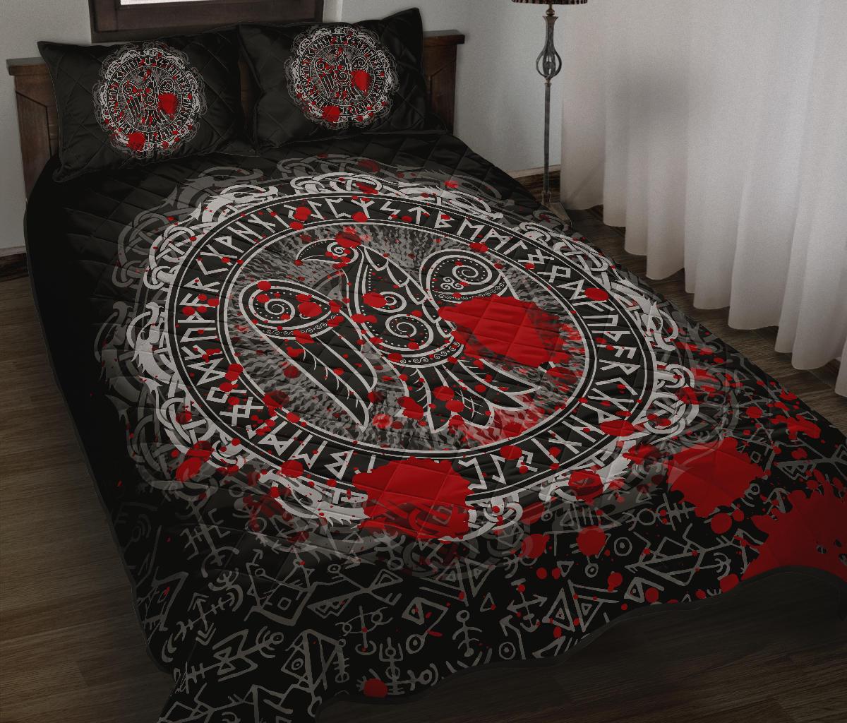 Viking Quilt Bed Set - Raven Celtic Tattoo Blood RLT12 - Wonder Print Shop