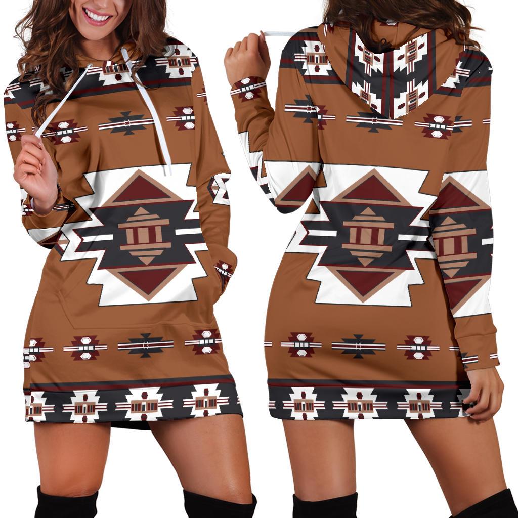 Native Temple Symbol Native American Hoodie Dress LT10 - Wonder Print Shop
