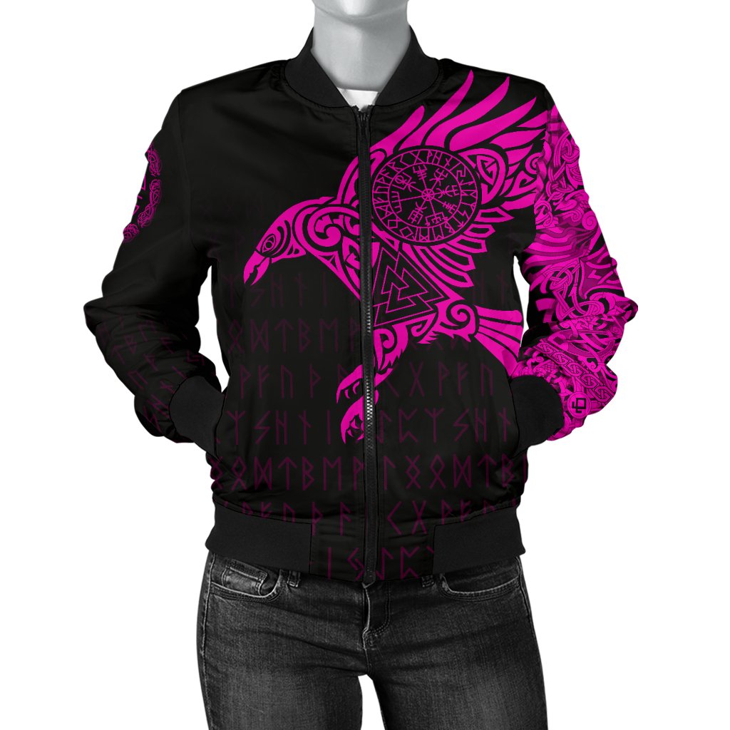 Viking Ravens Tattoo Women's Bomber Jacket RLT12 - Wonder Print Shop