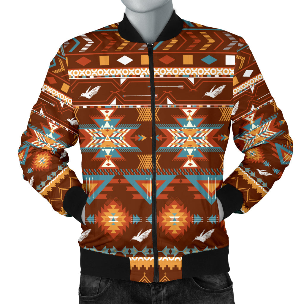 Pattern With Birds Men's Bomber Jacket LT10 - Wonder Print Shop