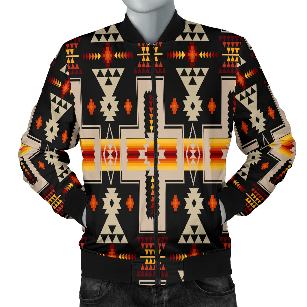 Black Tribe Design Native American Men's Bomber Jacket LT10 - Wonder Print Shop