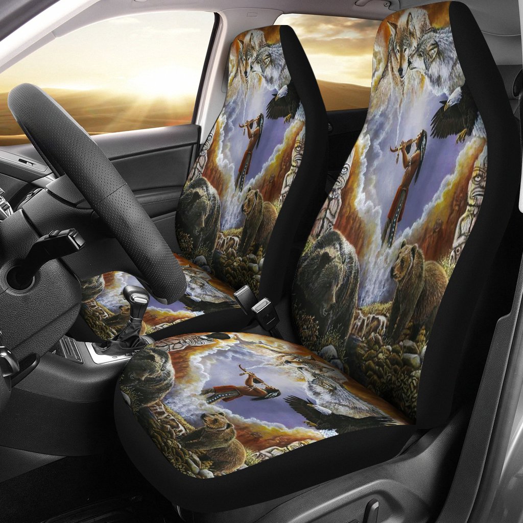 Calling The Totems Native American Car Seat Covers LT10 - Wonder Print Shop
