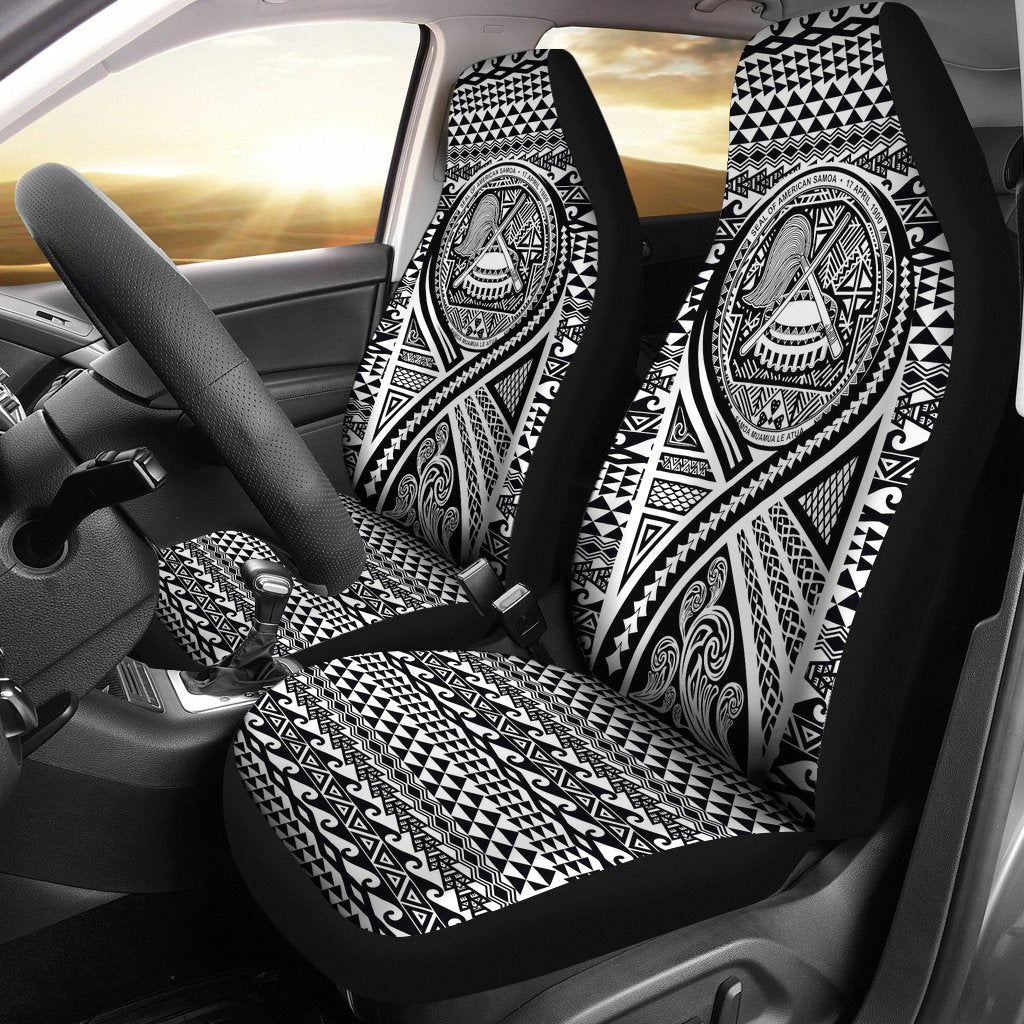 american-samoa-car-seat-cover-american-samoa-seal-polynesian-tattoo-black