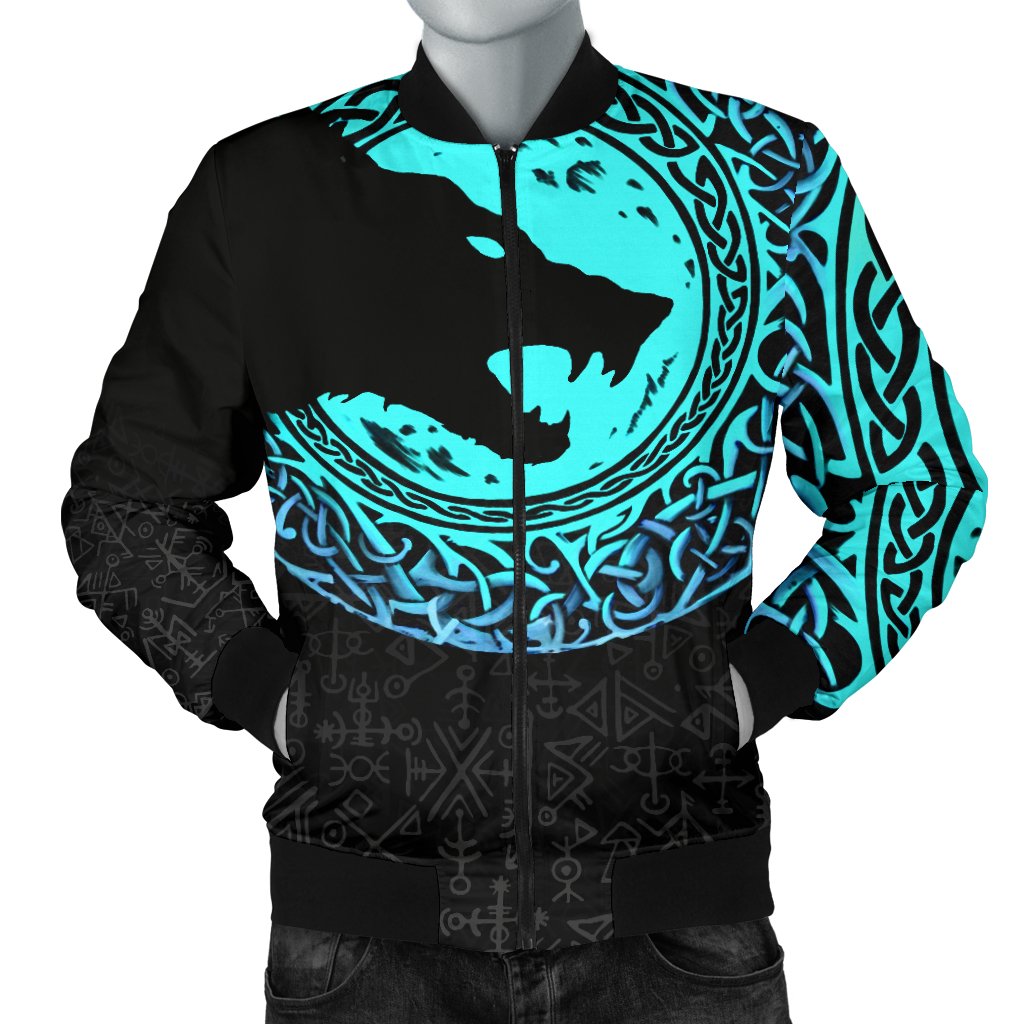 Viking Men's Bomber Jacket - Fenrir Norse Wolf RLT12 - Wonder Print Shop