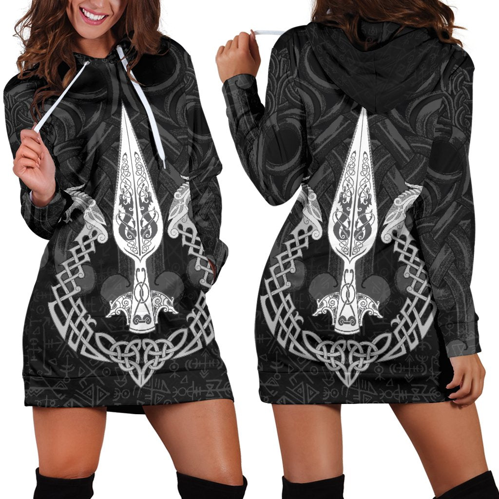 Viking Hoodie Dress Gungnir Of Odin and Drakkar RLT12 - Wonder Print Shop