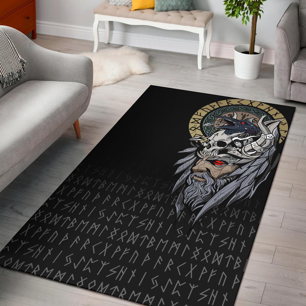 Viking Odin Raven Area Rug RLT12 - Wonder Print Shop