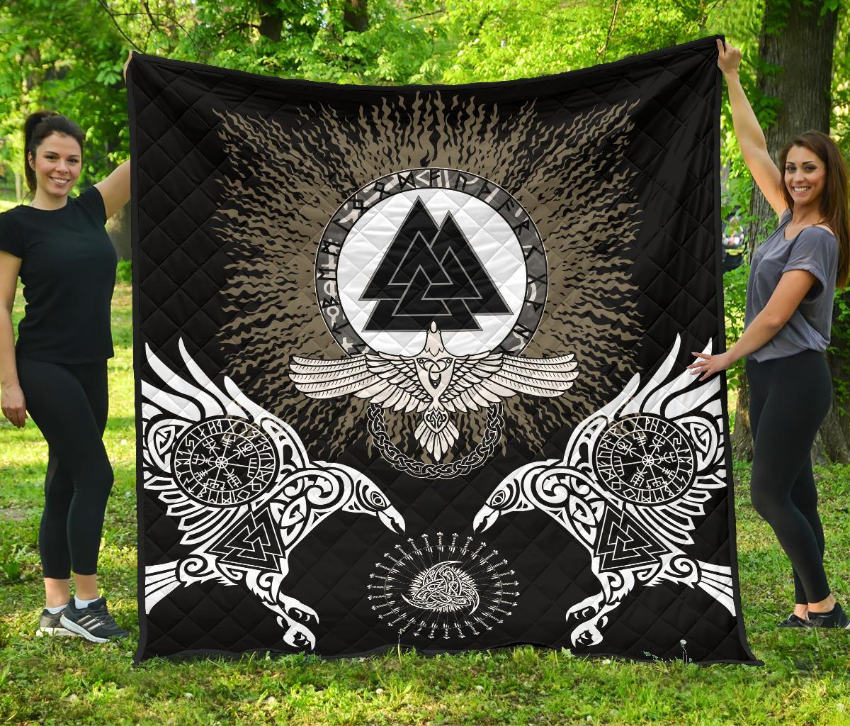 Viking Premium Quilt Raven, Valknut and Vegvisir RLT12 - Wonder Print Shop