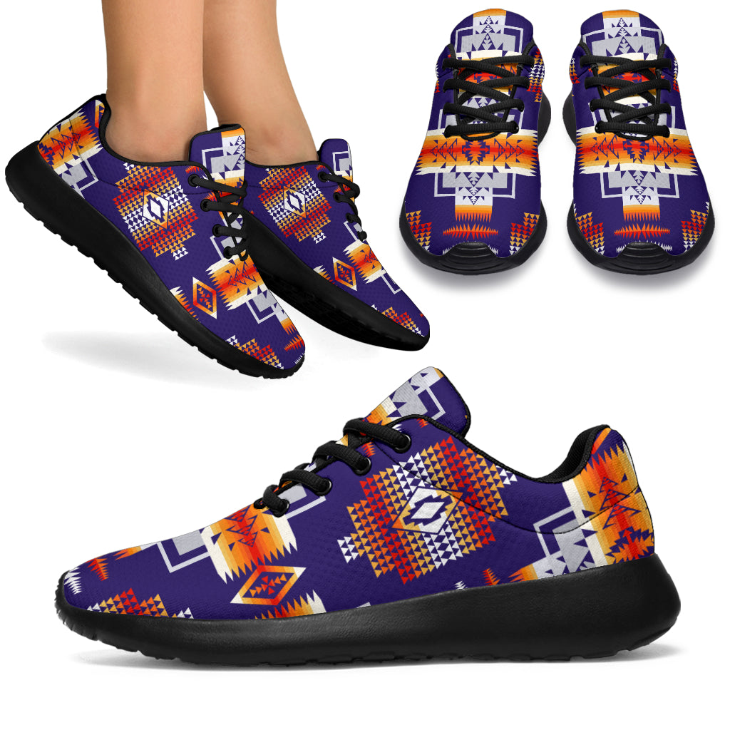 Purple Pattern Native American Sport Sneakers LT10 - Wonder Print Shop