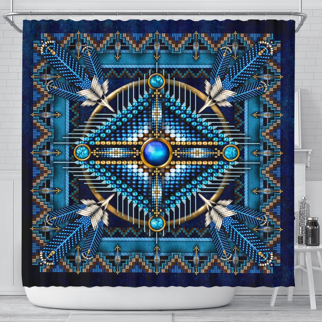 mandala-blue-native-american-shower-curtain