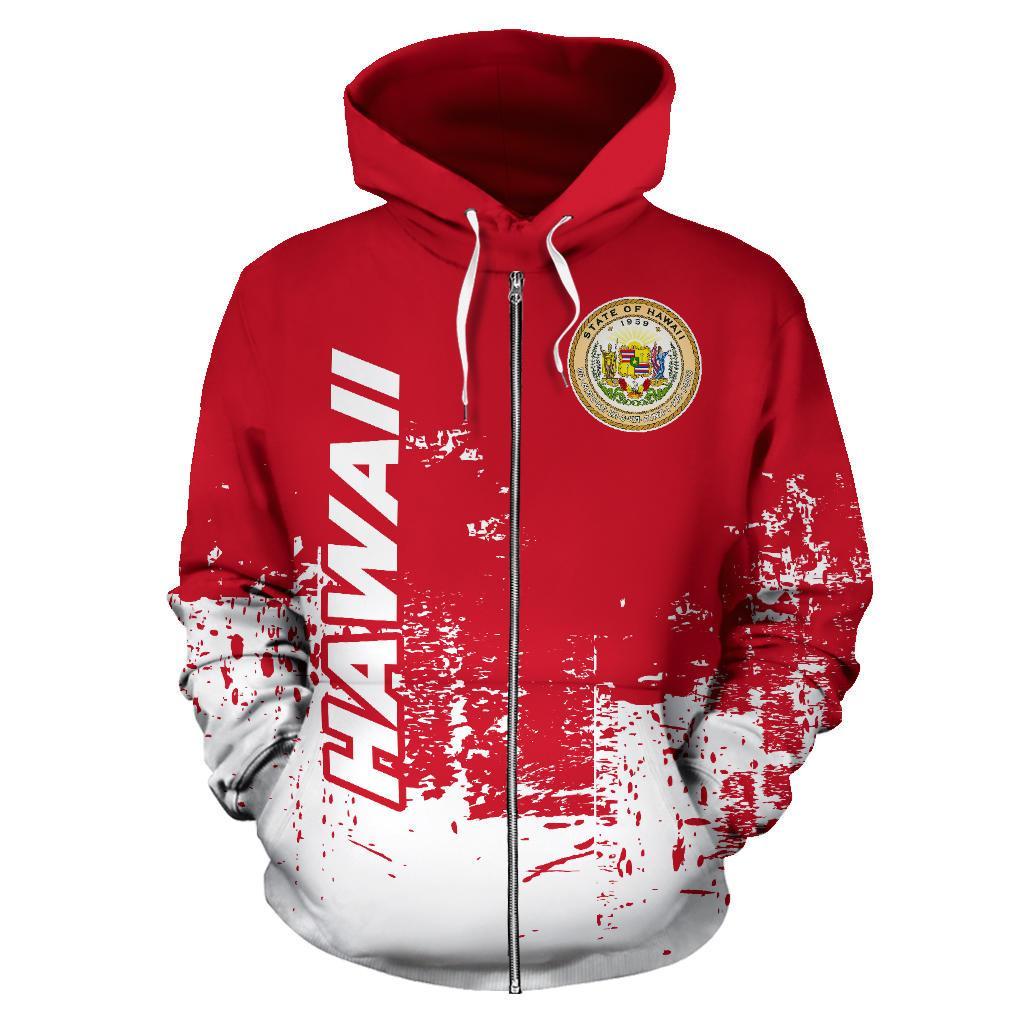 Hawaii Zip Up Hoodie, Hawaiian Seal All Over Zipper Hoodie - Wonder Print Shop