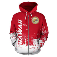 Hawaii Zip Up Hoodie, Hawaiian Seal All Over Zipper Hoodie - Wonder Print Shop